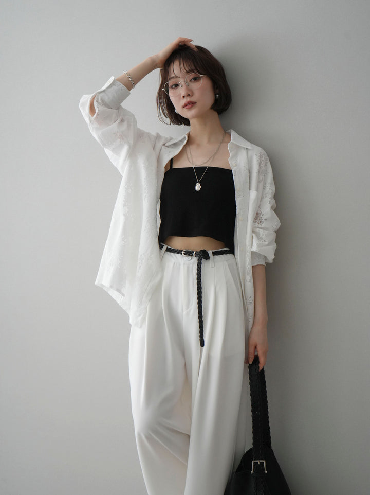 [SET]ジャガードレースオーバーシャツ+選べるアクセセット(2set)