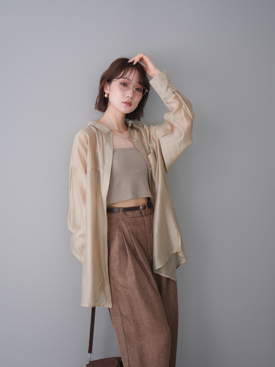 [予約]シアーオーバーシャツ/beige