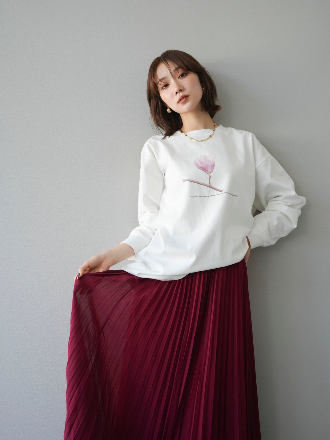 [予約]フラワーフォトプリントBIGロンT /オフ3