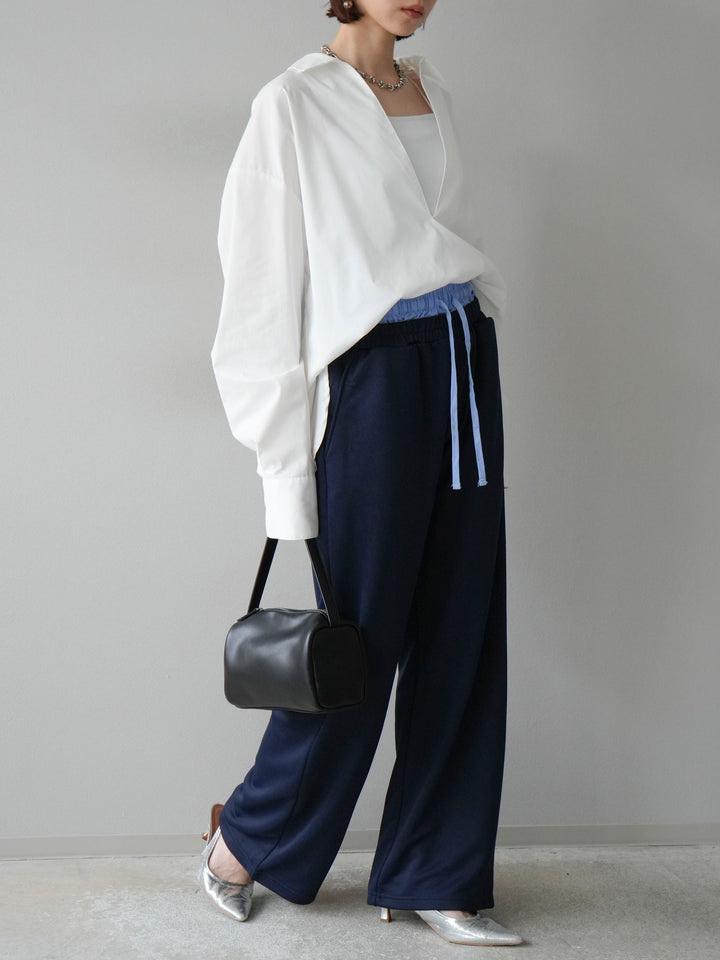 [予約]ダブルウエストスウェットパンツ/ネイビー