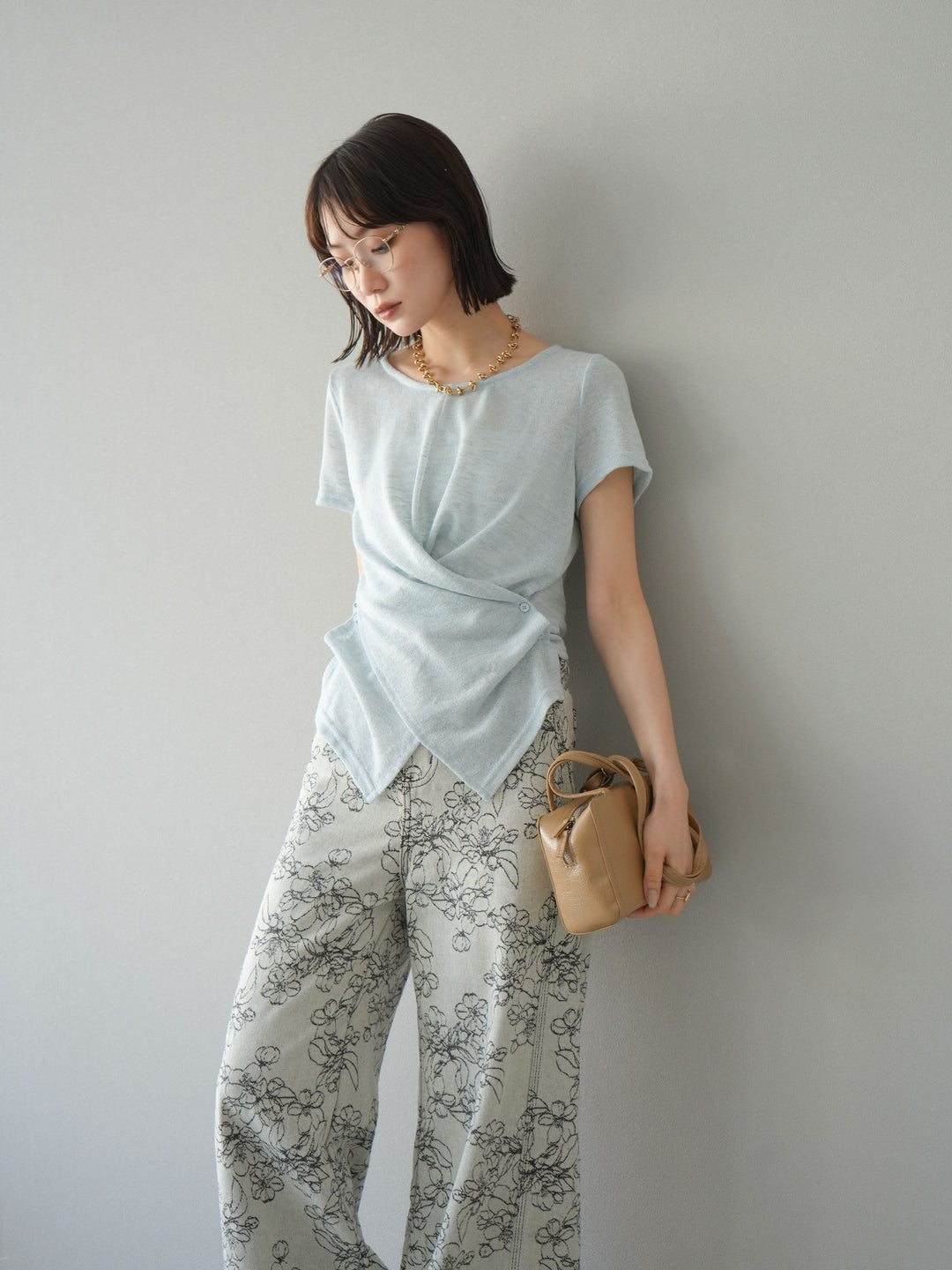 [預購] Cache-Coeur 薄紗針織套頭衫/藍色