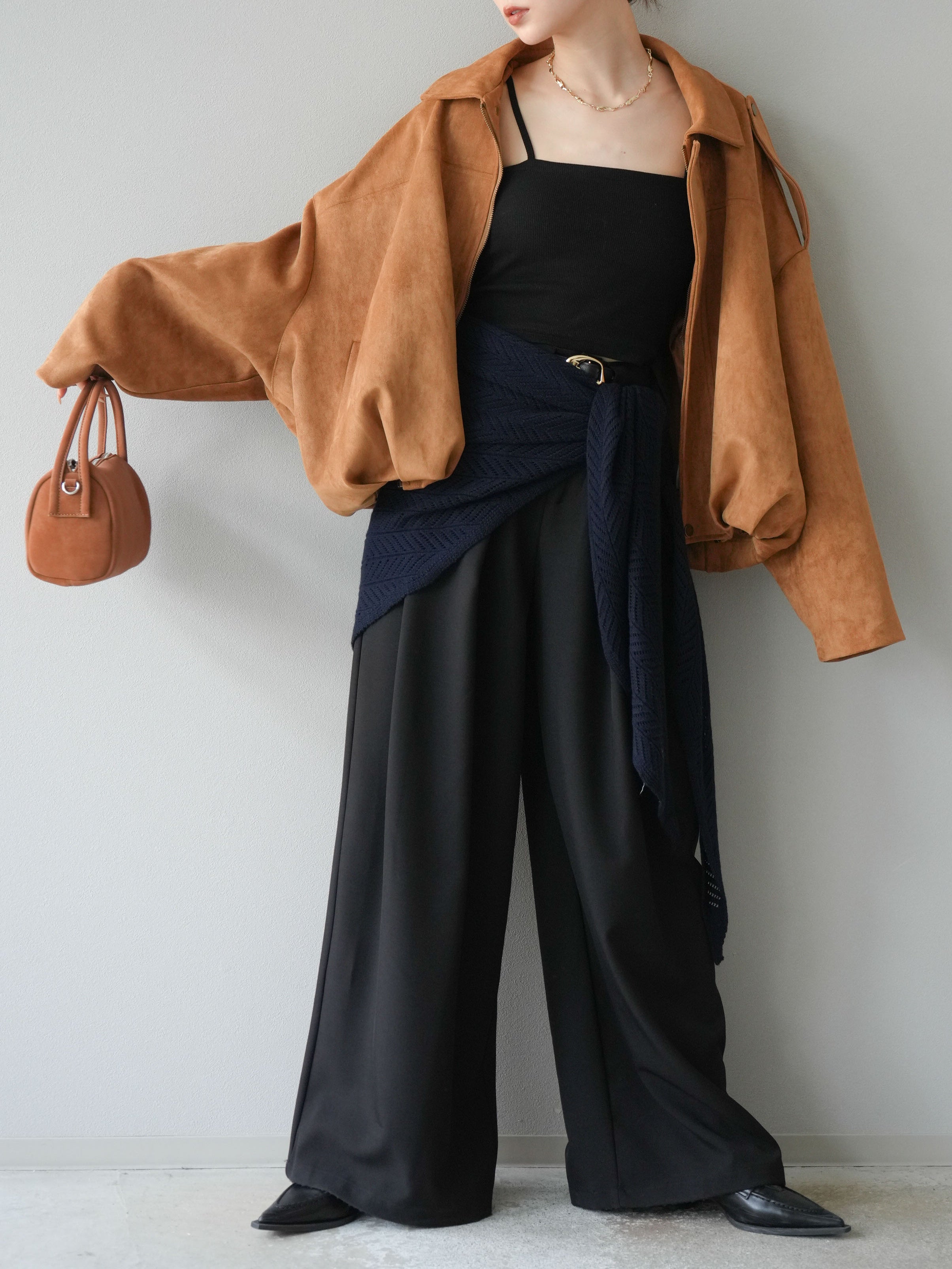 予約]スウェードオーバーブルゾン/キャメル – Lumier