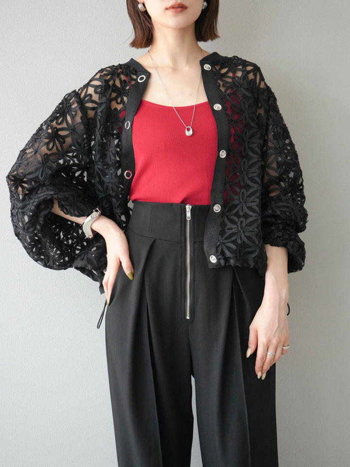 [予約]テープレースシアーブルゾン/ブラック