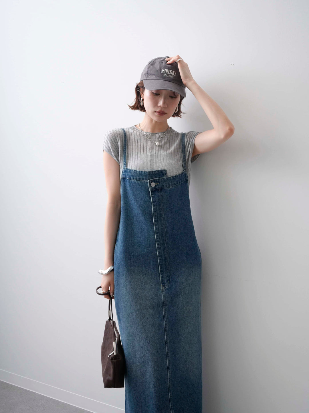 [予約]シアーリブフレンチニットトップス/grey
