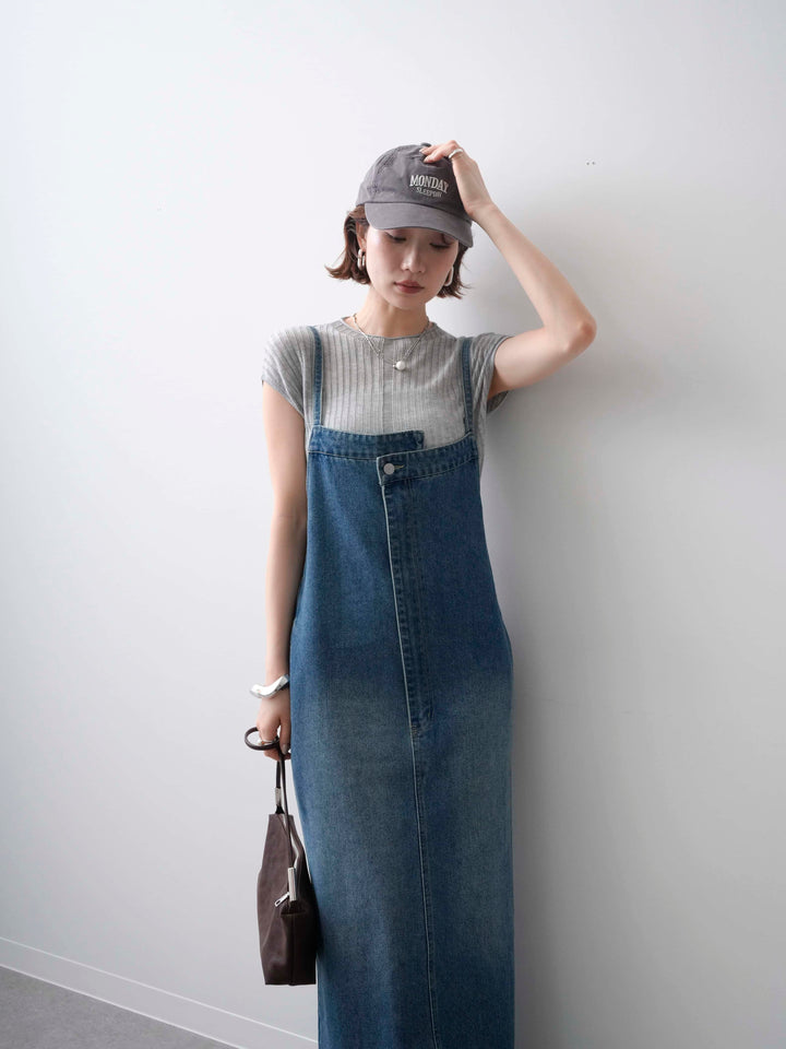 [予約]シアーリブフレンチニットトップス/grey