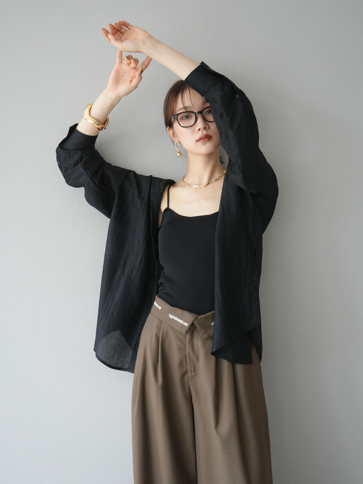 [予約]ワッシャーシャイニーシャツ/ブラック