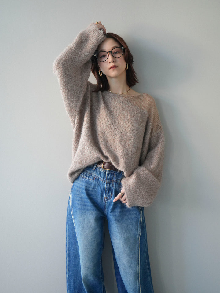 [予約]透かしデザインニットプルオーバー/ivory