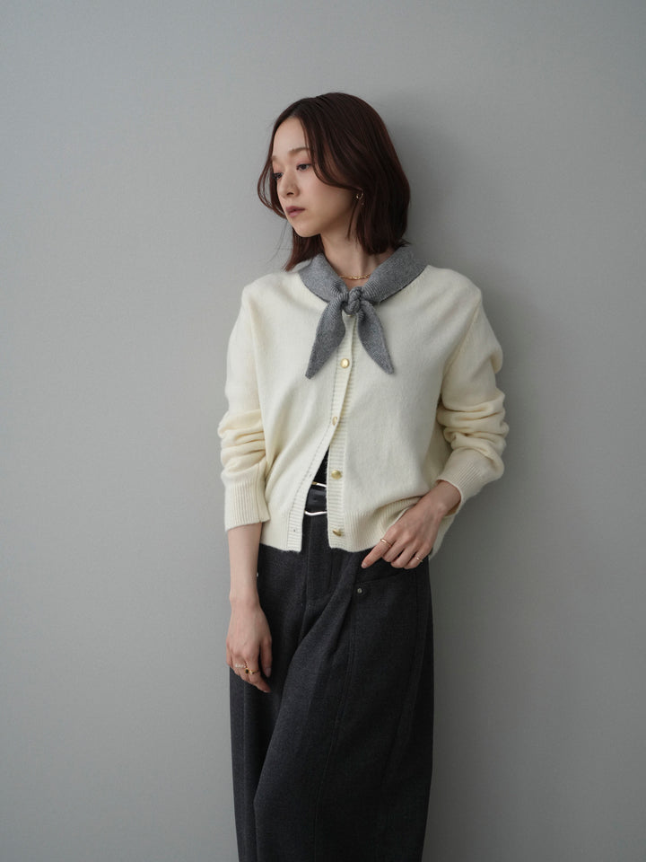 [SET]デザイン襟ニットカーディガン+デザイン襟ニットカーディガン(2set)