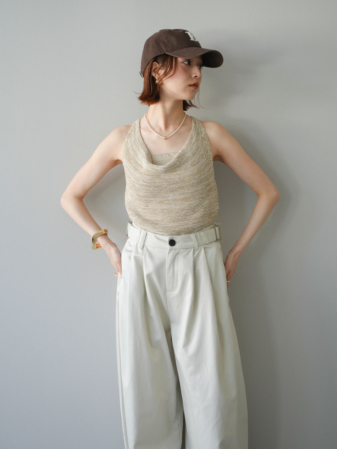 [予約]メランジニットアメスリトップス/beige