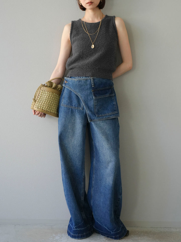 [予約]ブークレニットタンクトップ/チャコール