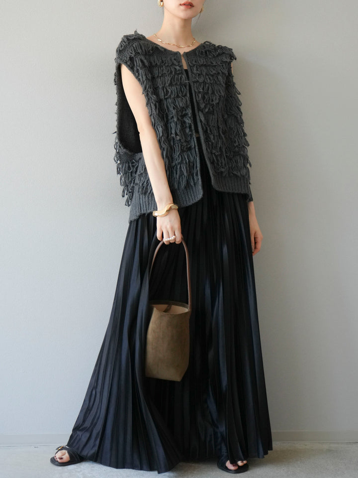 [予約]ループデザインベスト/チャコール