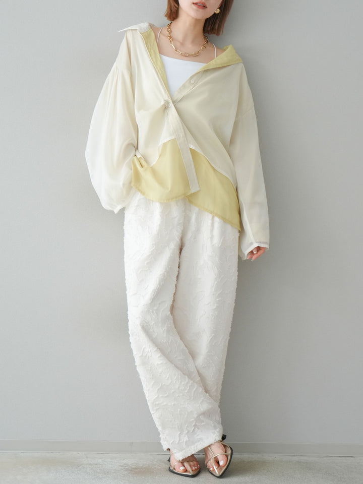 [予約]シアーレイヤードシャツ/オフ