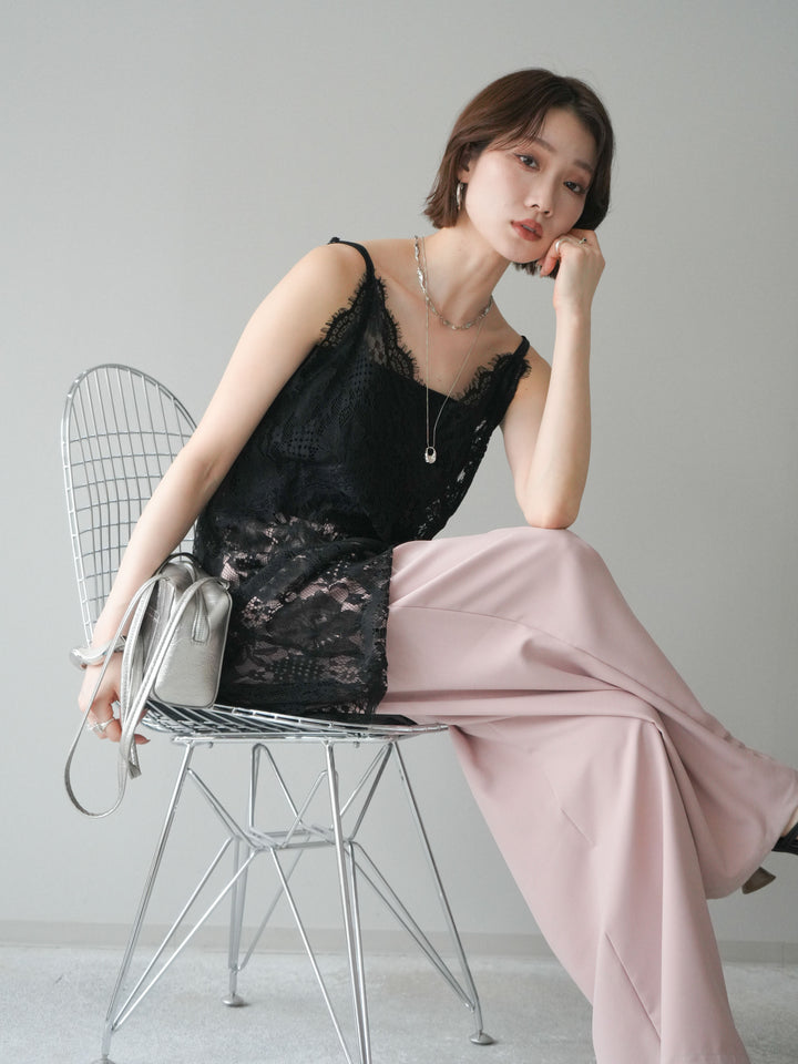 [予約]総レースチュニックキャミソール/black