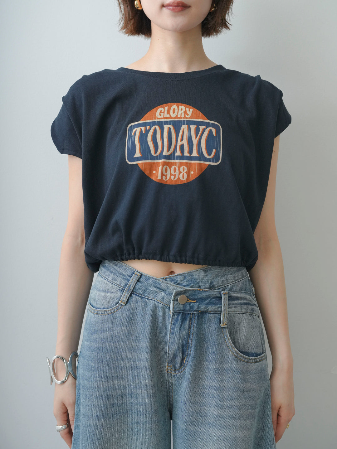 [予約]ヴィンテージロゴドロストTEE/navy