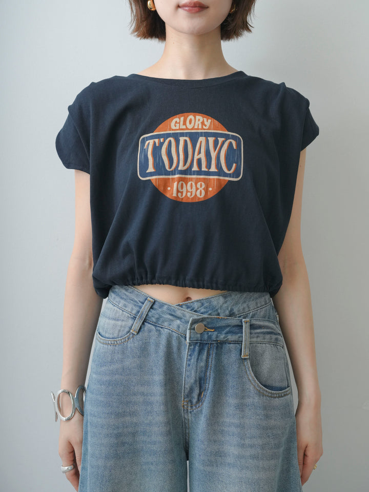 [予約]ヴィンテージロゴドロストTEE/navy
