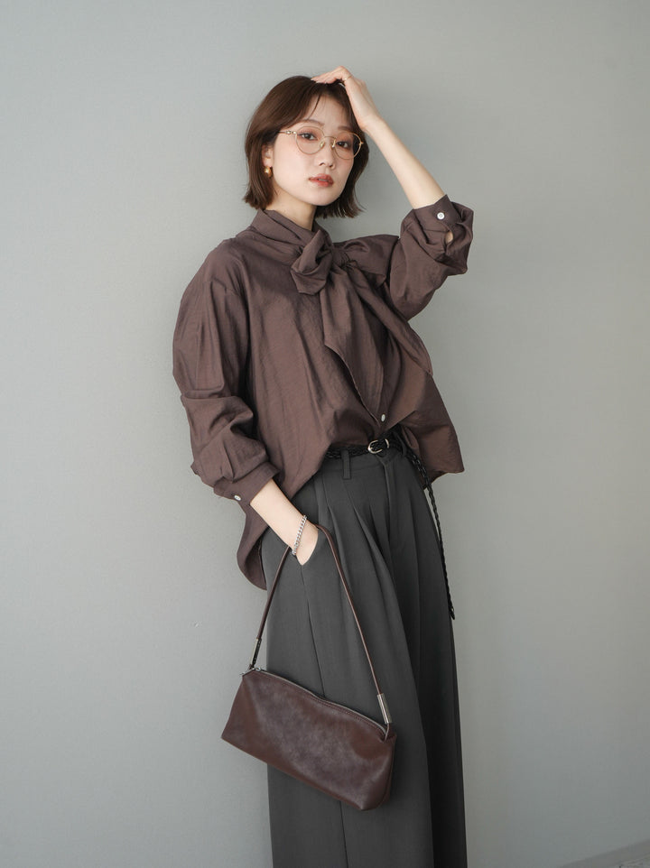 [SET]シアーボウタイブラウス+シアーボウタイブラウス(2set)