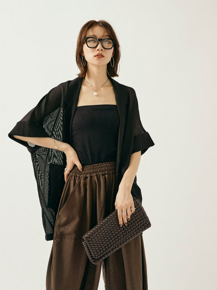 【Allure】[SET]メッシュハーフテーラードジャケット+メッシュハーフテーラードジャケット(2set)