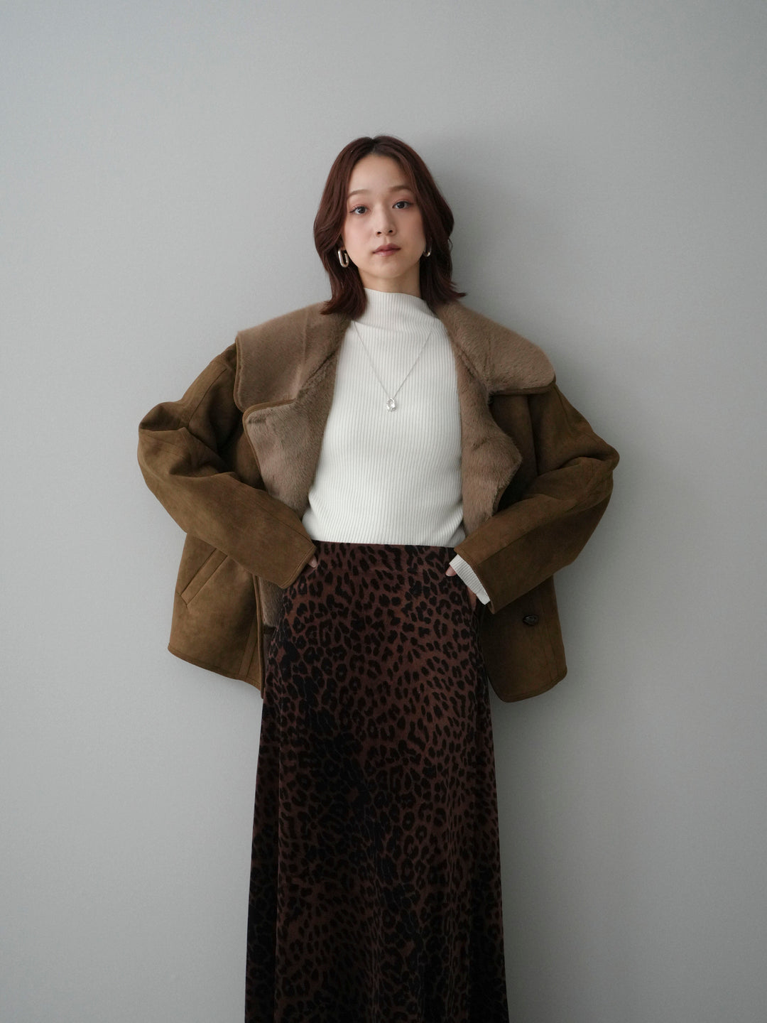 [SET]ムートンショートジャケット+選べるアクセセット(2set)