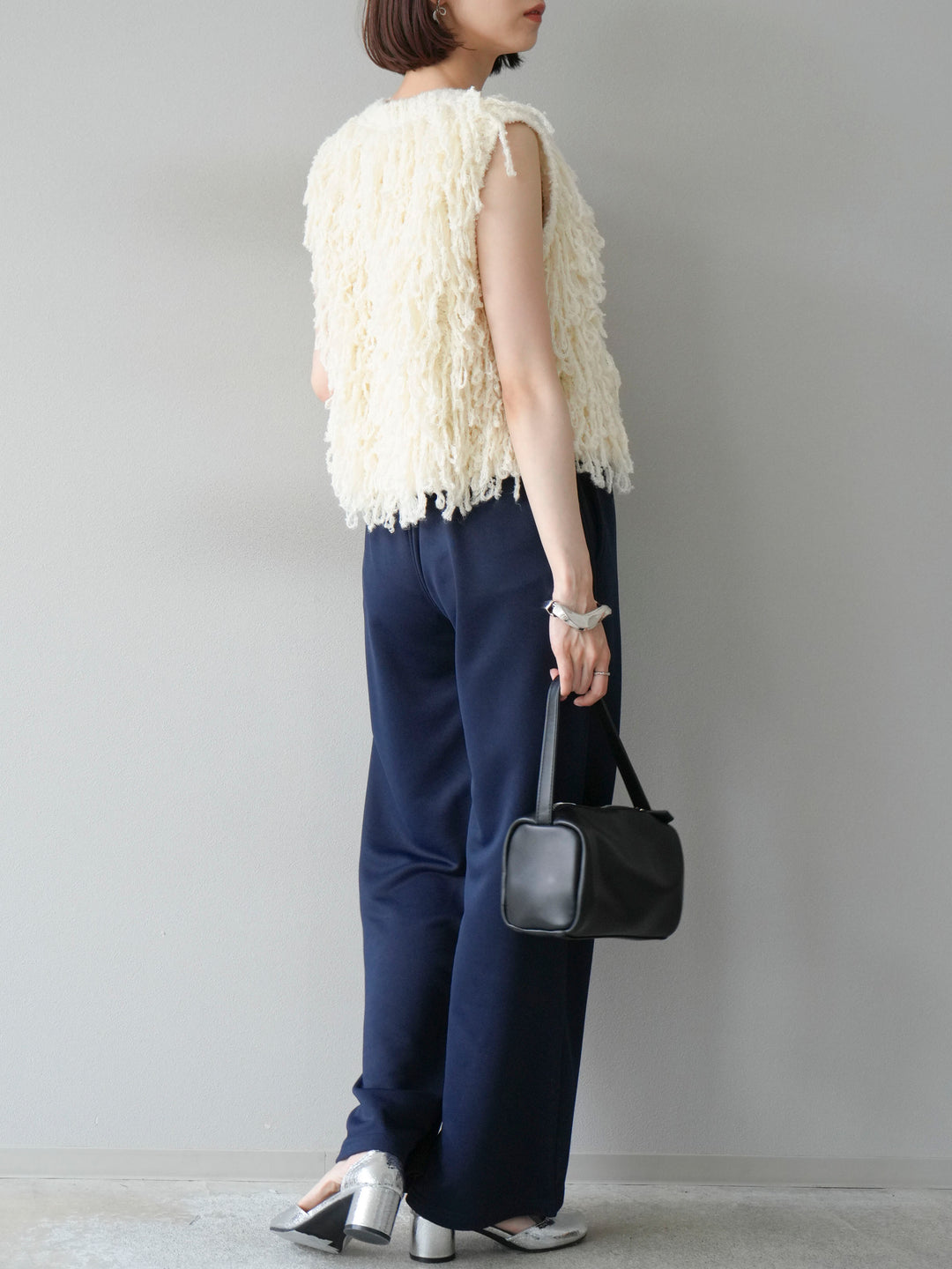 [予約]ダブルウエストスウェットパンツ/ネイビー