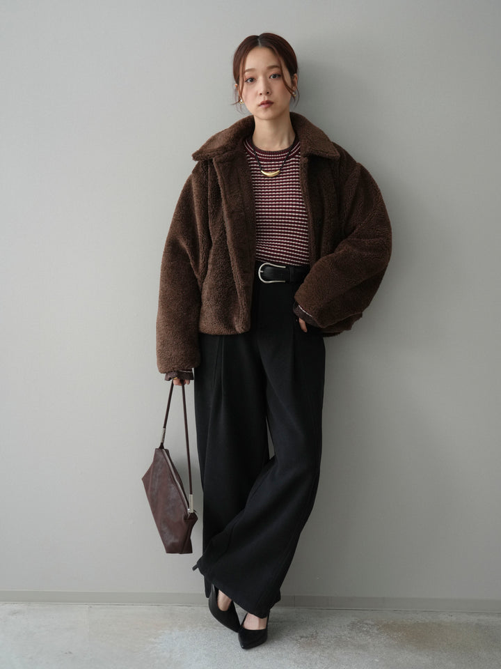 [予約]エコファーステンカラージャケット/brown