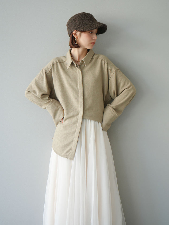 [予約]ネップオーバーシャツ/ベージュ