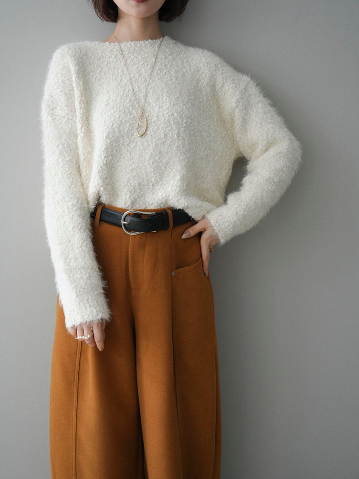 [予約]モールラメミックスヤーンニットプルオーバー/ivory