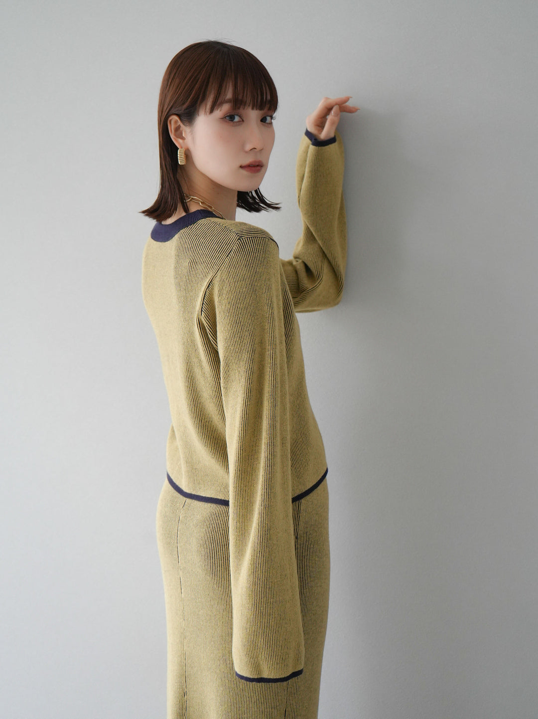 [套裝] 雙面配色羅紋針織套頭衫 + 可選飾品套裝（2 套）