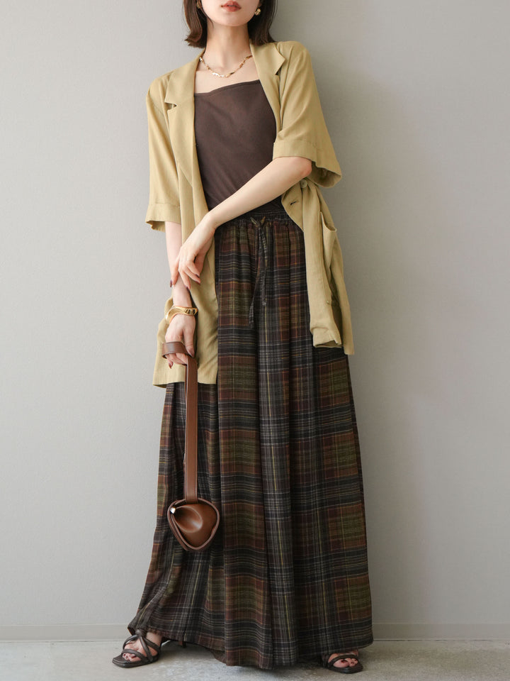 [予約]ライトリネンハーフスリーブジャケット/ベージュ