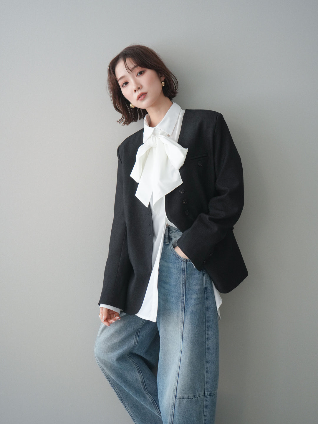 [SET]ノーカラージャケット+ノーカラージャケット(2set)