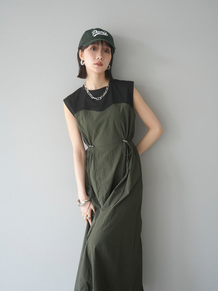 [SET] 剪裁對接尼龍洋裝 + 可選飾品套裝 (2 套)