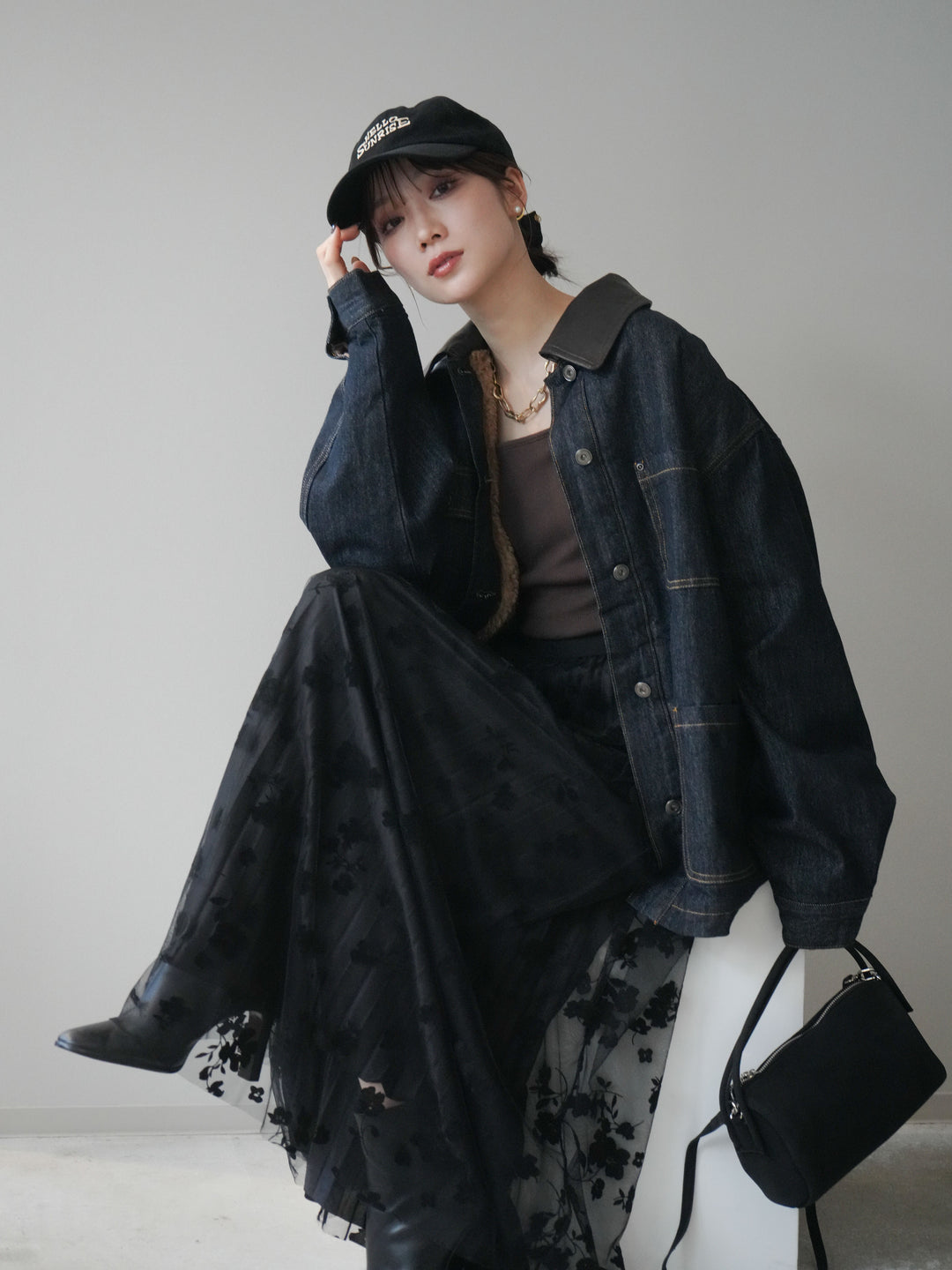 [予約]裏地ファーデニムフライトジャケット/indigo