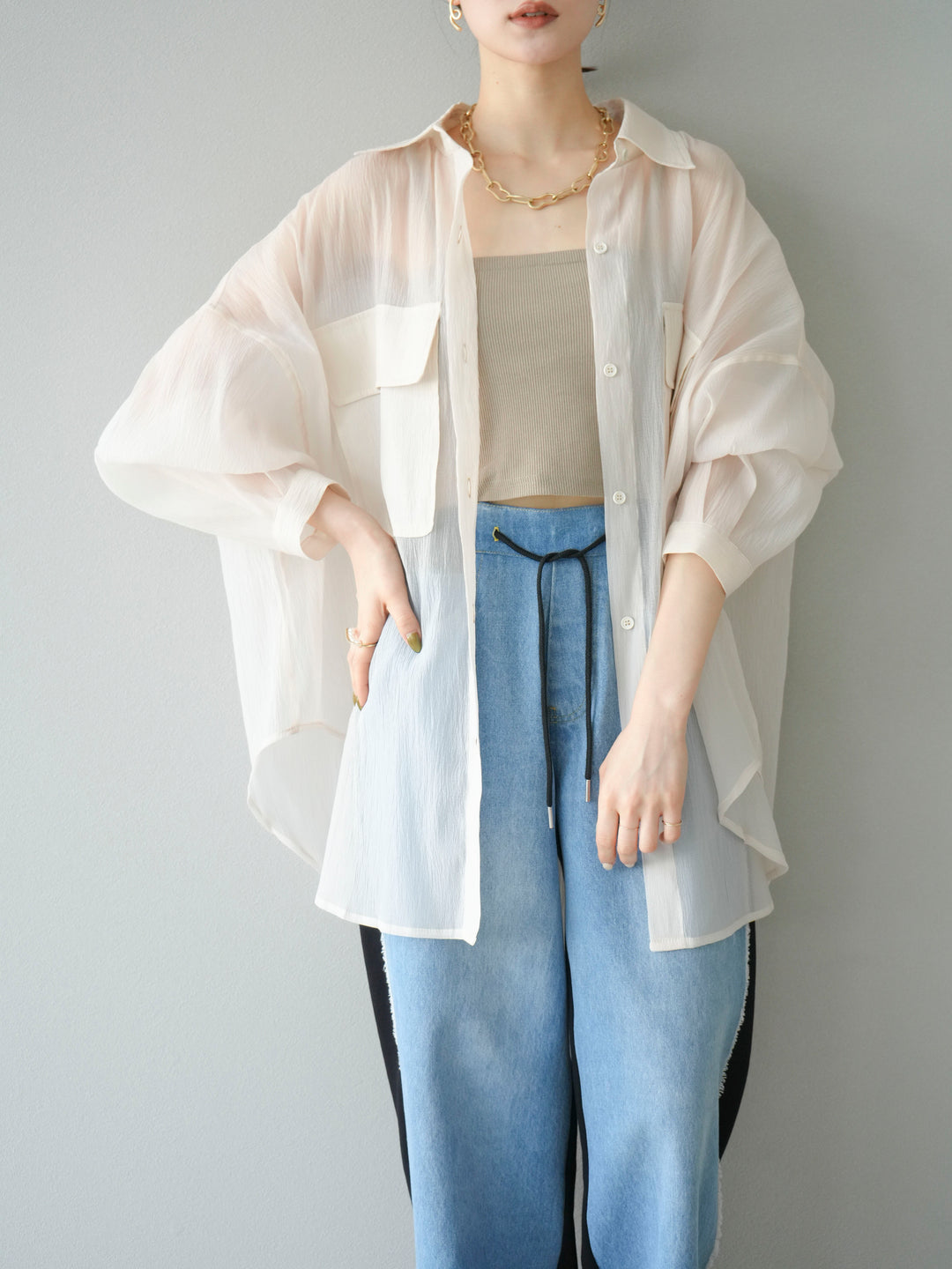 [SET]BIGポケットオーバーシアーシャツ+BIGポケットオーバーシアーシャツ(2set)