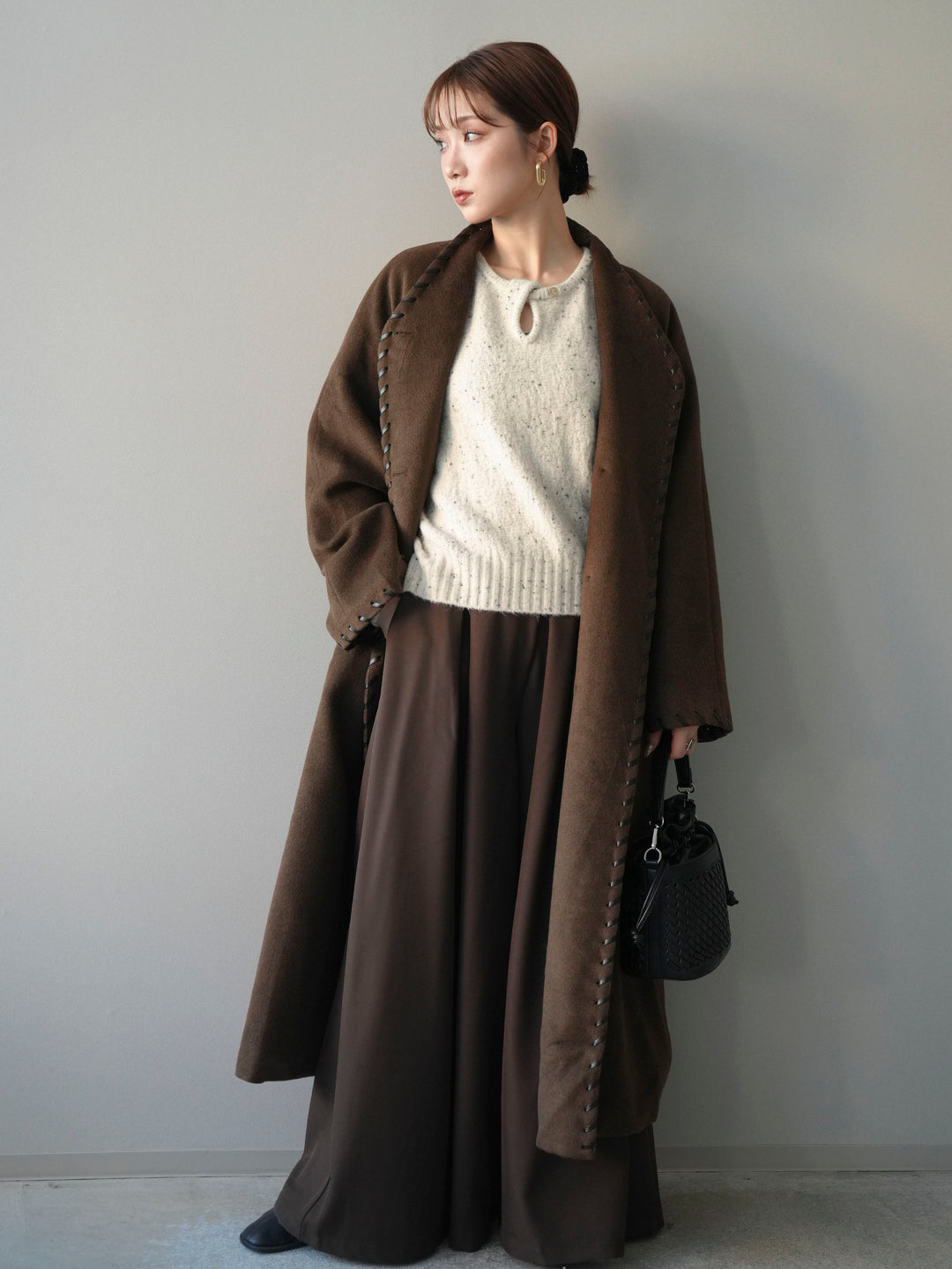 [SET]ハンドステッチ裏中綿ロングコート+ハンドステッチ裏中綿ロングコート(2set)