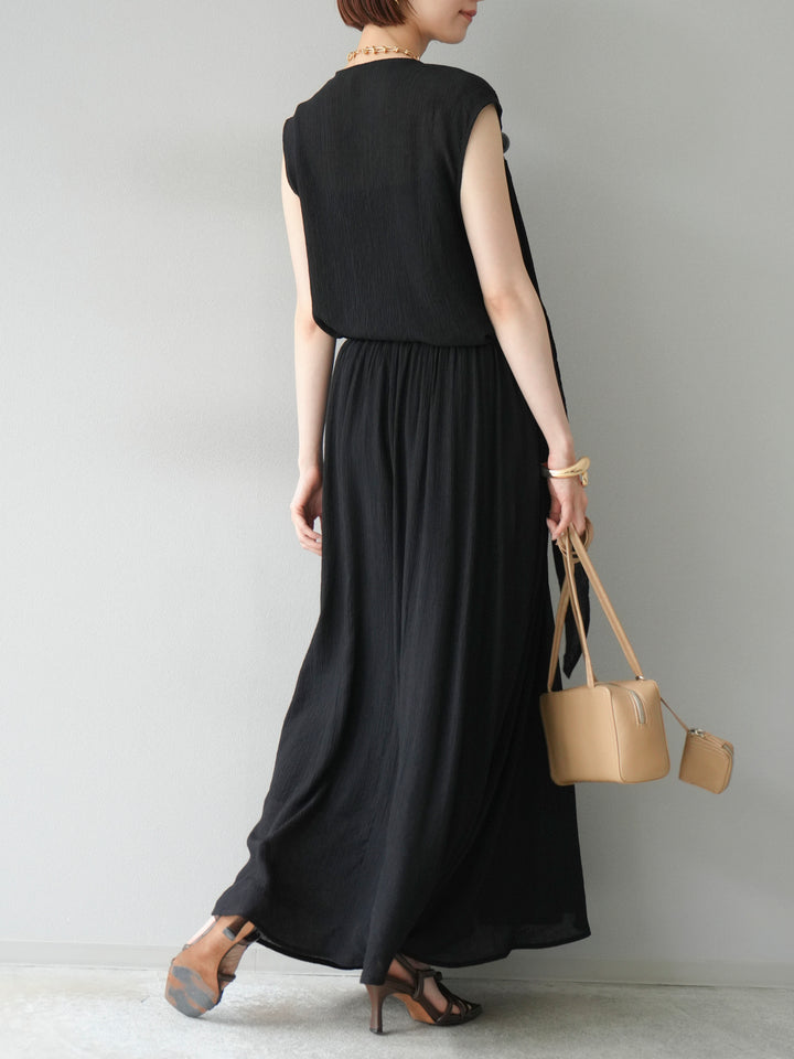 [SET]ビーズモチーフ楊柳ブラウス＆フレアスカートSET UP(2set)