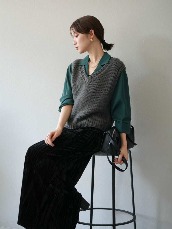 [予約]レーヨンライクショートジャケット/グリーン