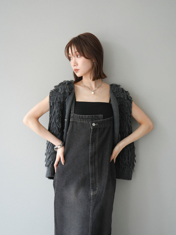 [予約]ループデザインベスト/チャコール