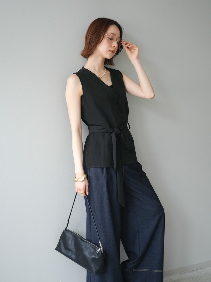 [予約]ウエストマークベスト/black