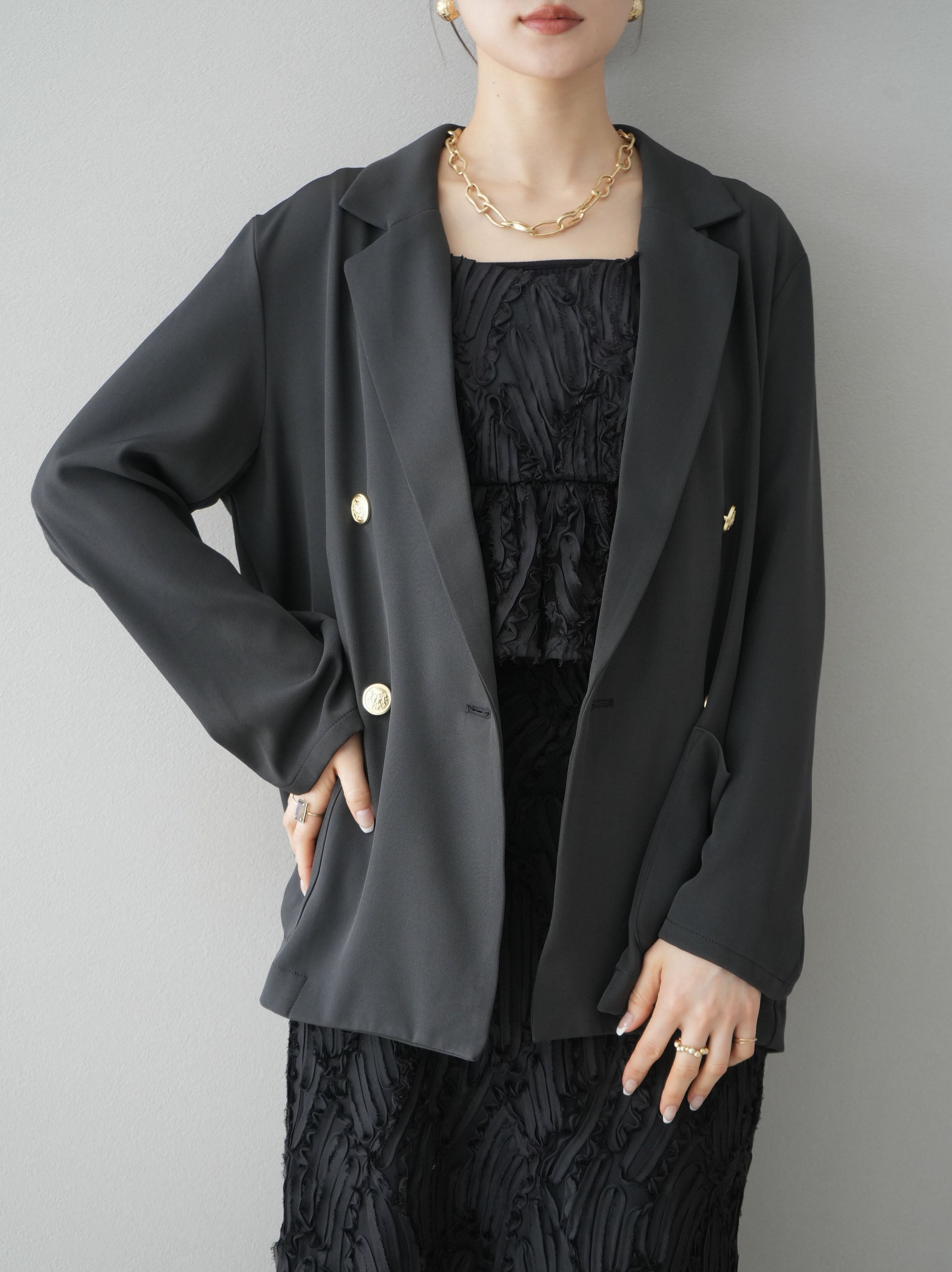 極美品 ダーマコレクション ダブルジャケット テーラード 金ボタン 11号 L 極美品 ダーマコレクション ダブルジャケット テーラード 金ボタン 11