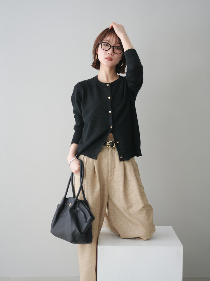 [SET]ハートボタンニットカーディガン+ハートボタンニットカーディガン(2set)