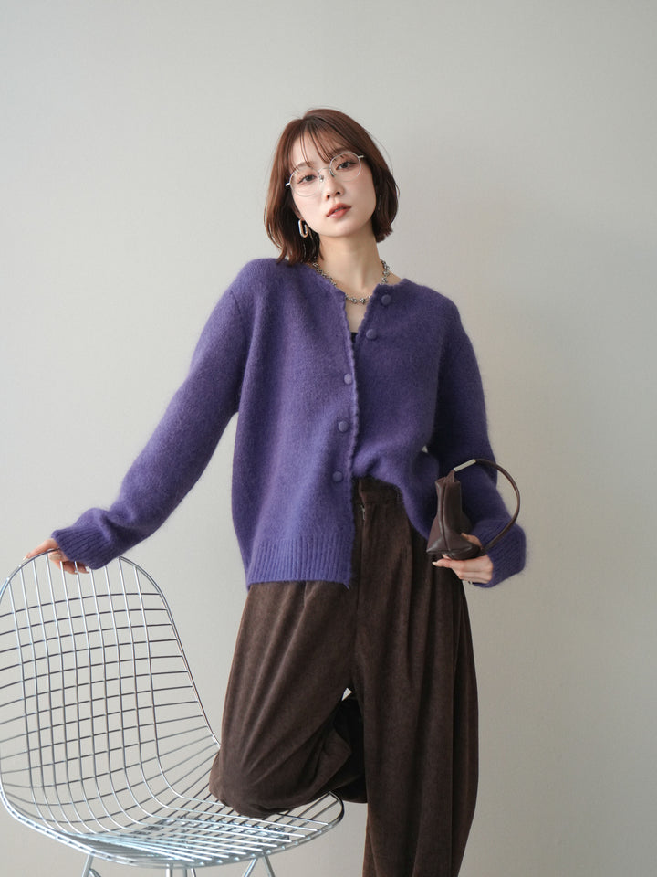 [SET]くるみボタンニットカーディガン+コーデュロイサイドタックコクーンパンツ(2set)