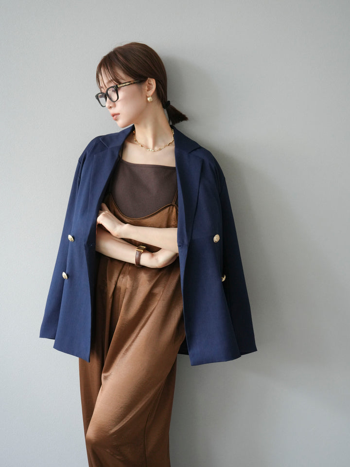 [予約]サテンビスチェオールインワン/ブラウン