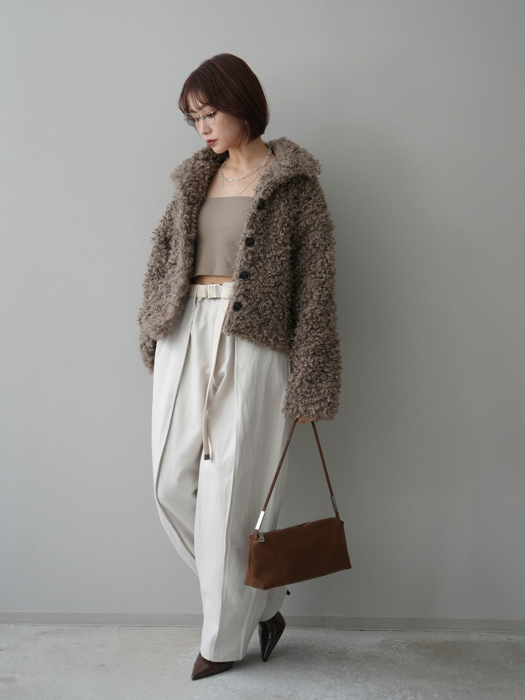 [SET]プードルファーミドルスタンドブルゾン+選べるアクセセット(2set)