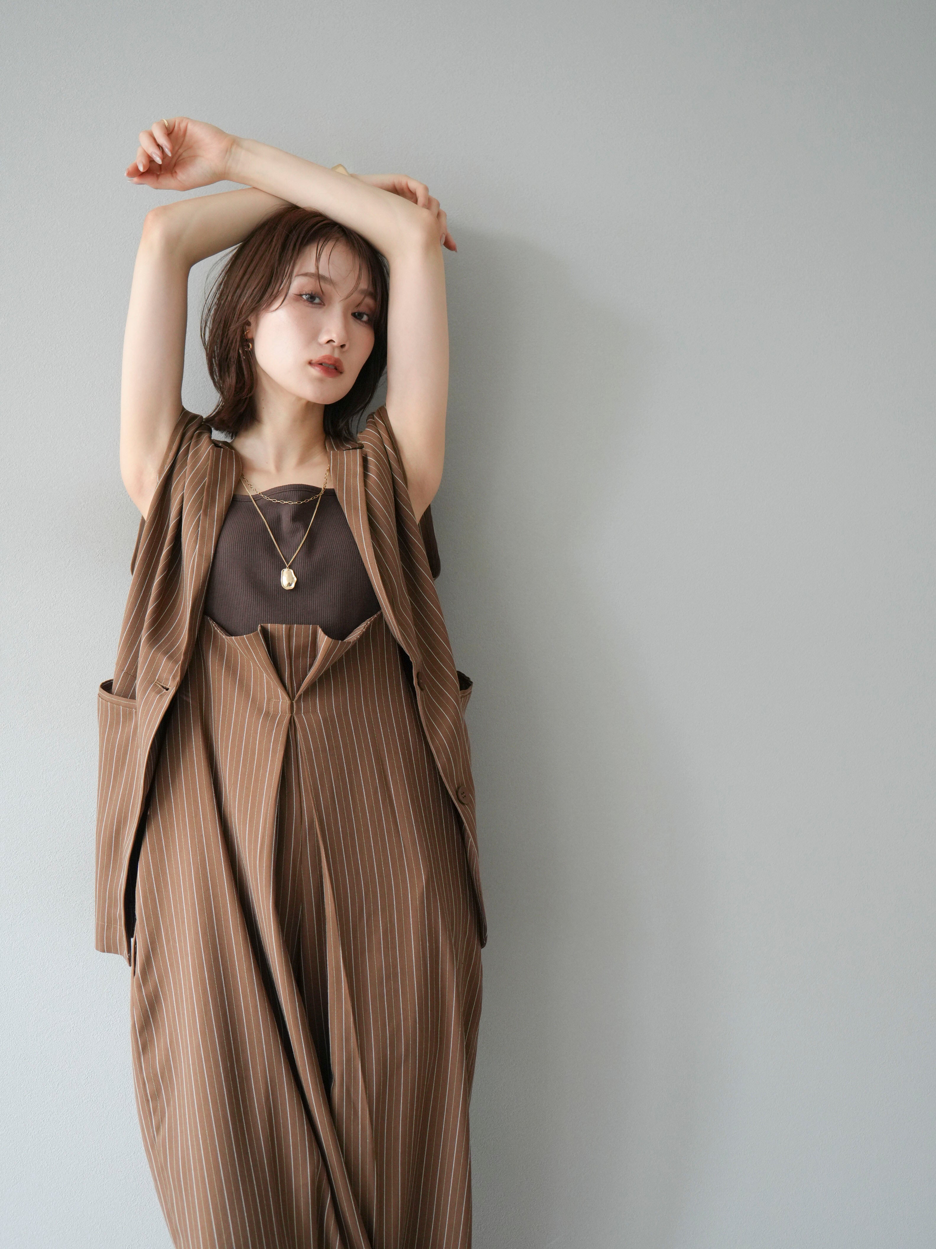 激レア✨ENFOLD スカラップ 変形 圧縮ウール DROP VEST ブラウン HINOC RIPSTOP DOWN EAR FLAP CAP|ヒノック リップストップ ダウン