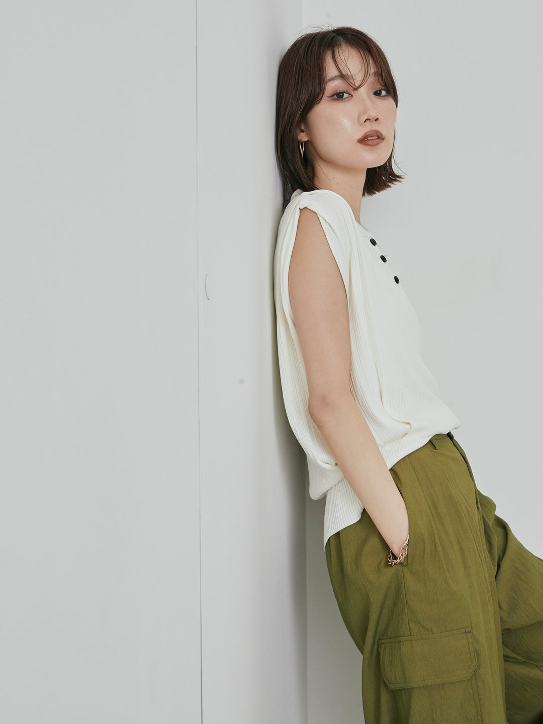 [予約]ランダムリブポロニットベスト/オフ