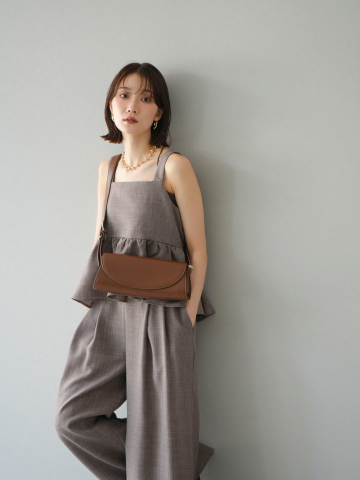 [SET]リネンライクビスチェ+リネンライクイージーワイドパンツ(2set)