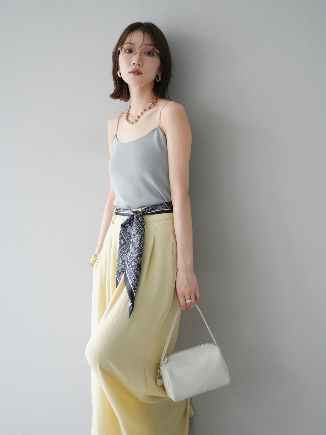 [予約]レーヨンニットキャミソール/グレー