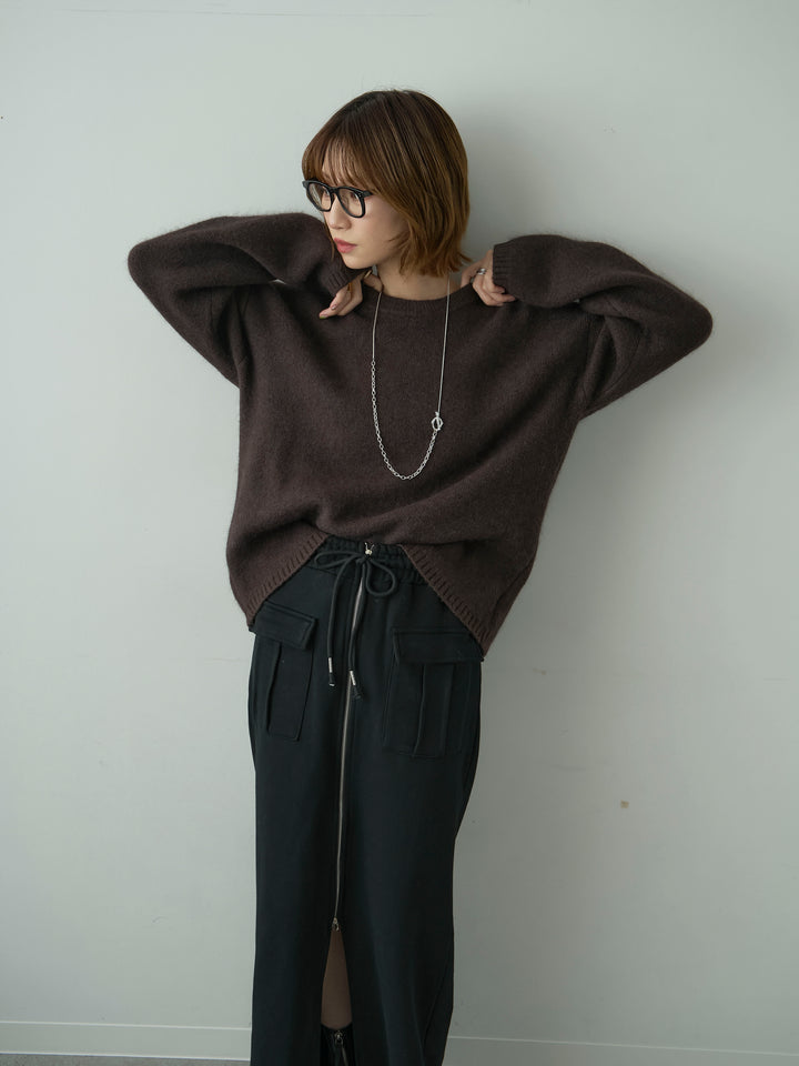 [予約]ソフトシャギークルーネックプルオーバー/brown