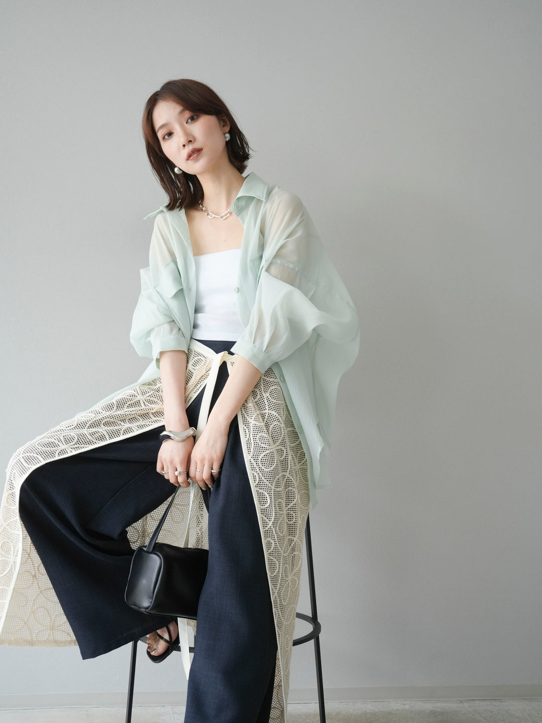 [予約]BIGポケットオーバーシアーシャツ/ミント