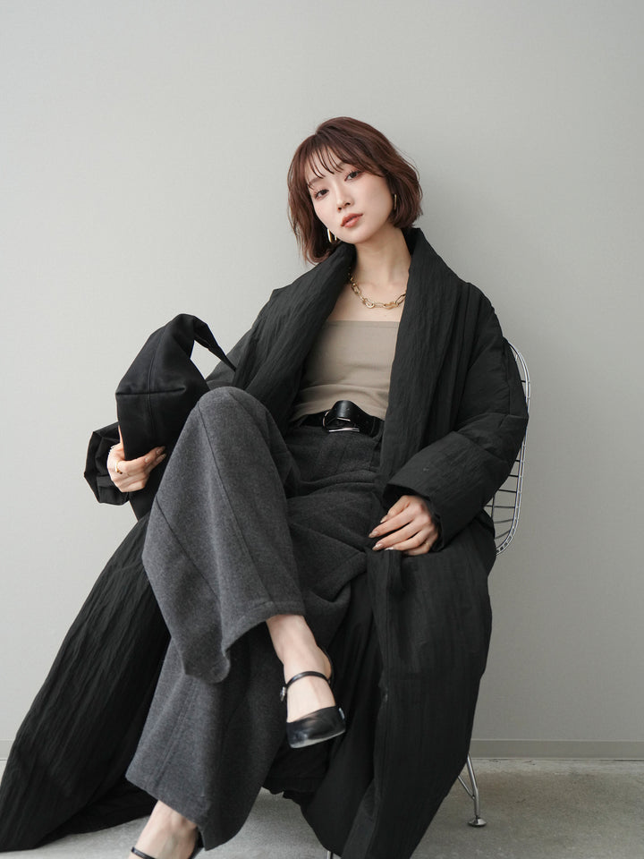 [予約]ロングダウンコート/black