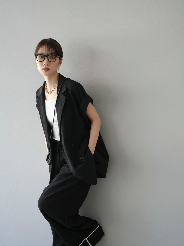 [SET]リネンライクノースリーブダブルジレ+リネンライクノースリーブダブルジレ(2set)